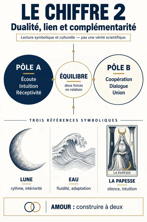 Infographie sur la 2 signification spirituelle, la dualité, l’équilibre et la complémentarité