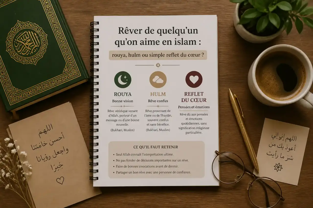 Rêver de quelqu'un qu'on aime en islam : rouya, hulm ou simple reflet du cœur ?