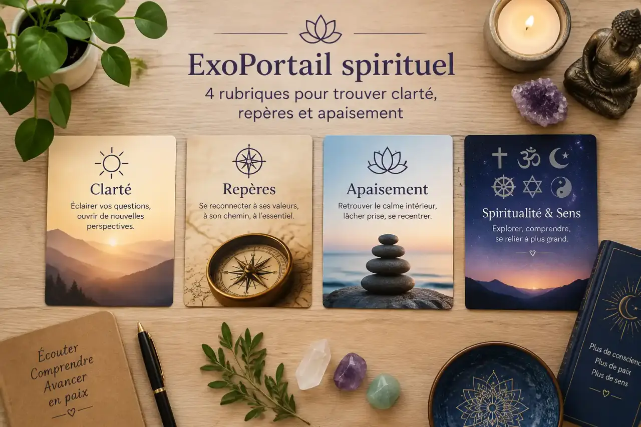 ExoPortail spirituel : 4 rubriques pour trouver clarté, repères et apaisement