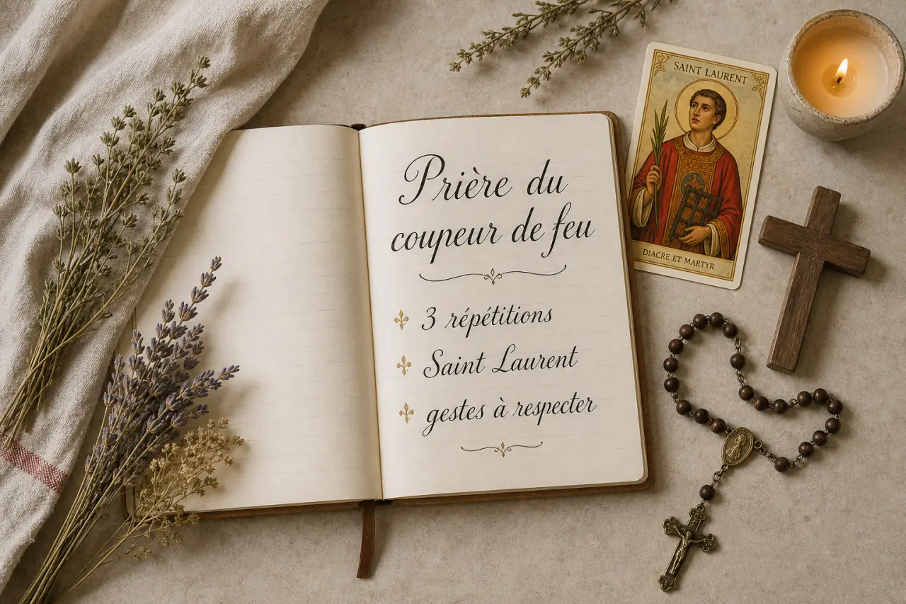 Prière coupeur de feu : 3 répétitions, saint Laurent et gestes à respecter